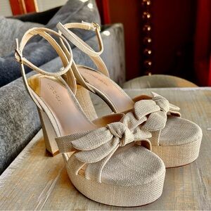 ANTONIO MELANI Bindi Bow Platform Dress Sandals, size 9